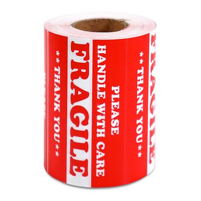 500 PCS 3'' x 5'' Handle With Care Fragile Label Warning Sticker Semi Gloss Red 