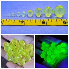 25pcs Vaseline Uranium Glass Beads Czech Fire Polished 2mm to 14mm