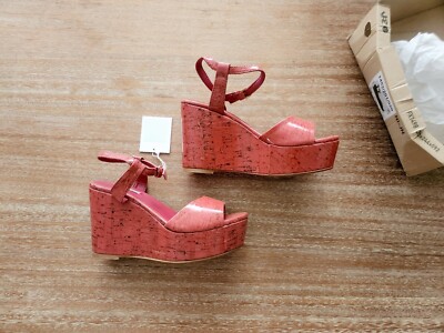 NEW Zara Red Genuine Leather Wedges 36 Heels Spring Summer 2013