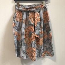 Marni Floral Print Silk Skirt Wrap Tie Waist Pockets Sz 40