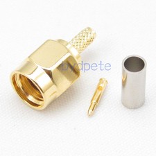 SMA male plug crimp for RG316 RG174 RG179 Coax Cable RF connector lot wholesale
