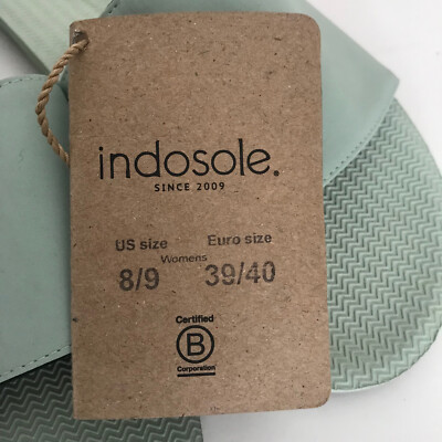 NEW INDOSOLE SLIDE Slip On SANDALS Light Leaf Green Sz 8 Recycled Slide no box