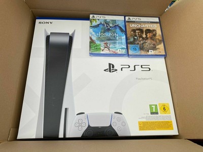 Playstation 5 (Disc) + Horizon Forbidden West + Uncharted -low Firmware- K-Stuff