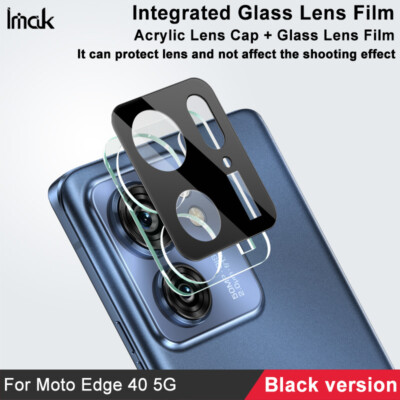 imak For Motorola Edge 2023, Camera Lens Cap + Lens Film Protector Black Version