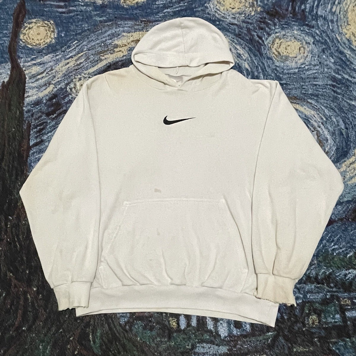 Vintage Nike Center Swoosh Nike Swoosh Cream Hoodie Nike Vintage - Main Image
