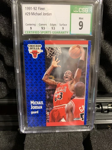1991-1992 #29 Fleer Michael Jordan CSG 9 mint,