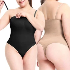 Strapless Thong Bodysuit Shapewear Women Tummy Control Seamless Body Shaper