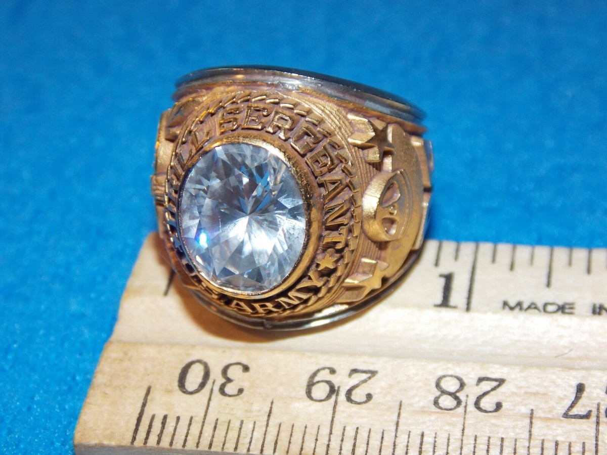 アクセサリー us army vintage ring Vintage 18KT Gold Electroplated United States Army Ring Red