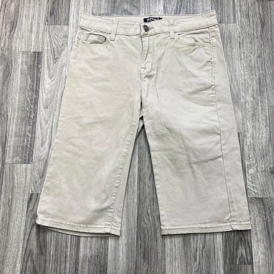 BUFFALO Samuella Mid Rise Flat Front Tan Bermuda Shorts Women's Size 4 / 27 - Image 3 of 4