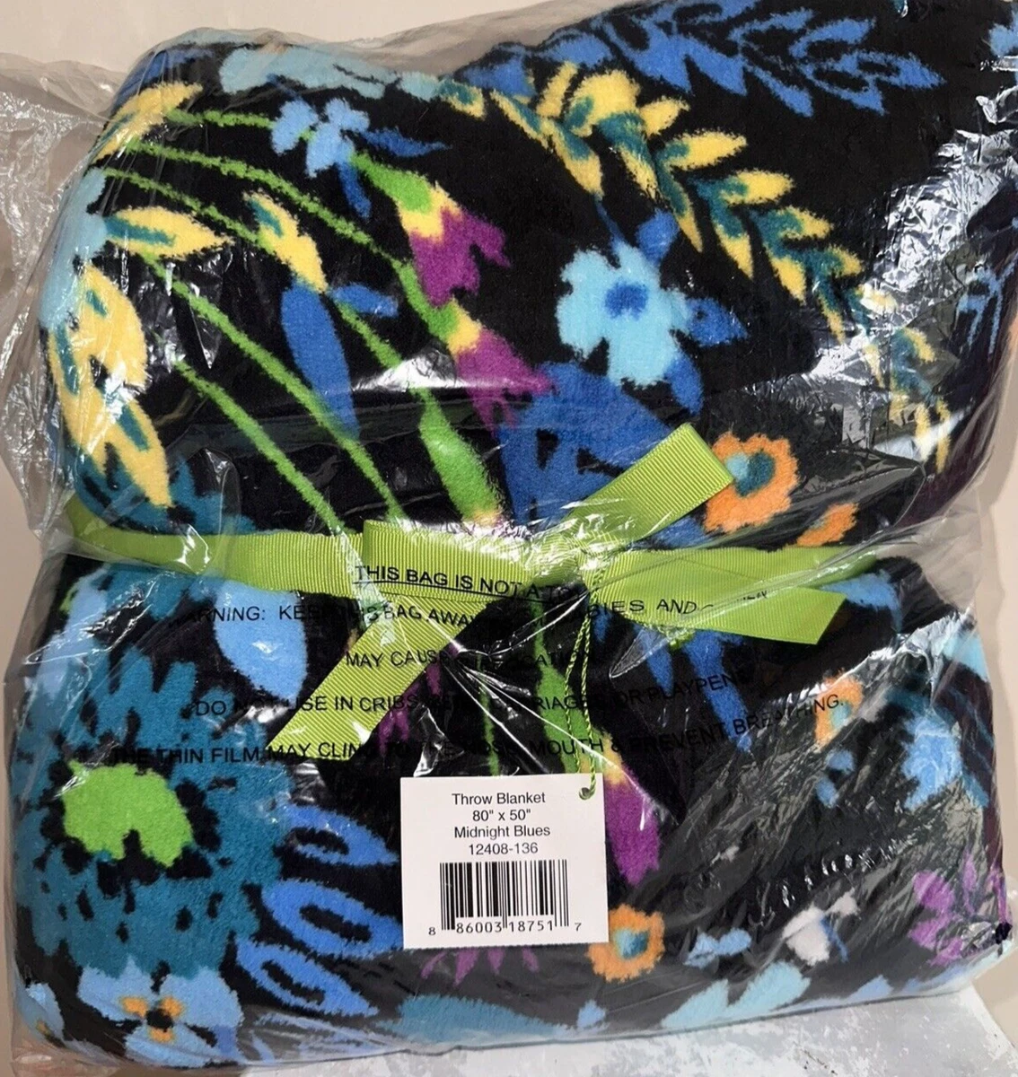 Vera Bradley rare plush blanket throw 80x50 Bedding