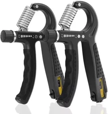 Hand Grip Strengthener Pair, black, Adjustable 5kg to 60kg, counting type, qty 2