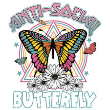 Antisocial Butterfly Sticker Decal