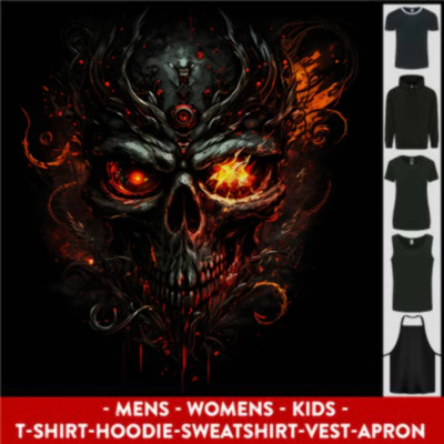 Ein böser Feuerschädel aus der Zukunft Herren Damen Kinder Unisex