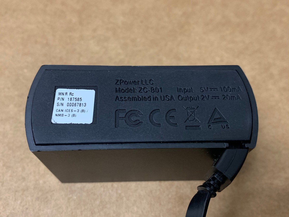 ZPower Model ZC-B01 Dual Pocket Hearing Aid Charger + Power Supply