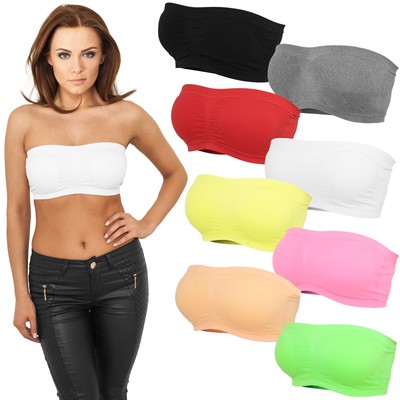 URBAN CLASSICS LADIES PADS BANDEAU NEON TOP Tanktop Stretch Shirt Sport Dessous
