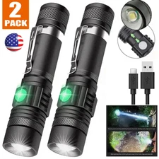 2x Chargeable Super Bright LED Tactical Flashlight Zoom Tactical Flashlight USA