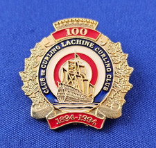 LACHINE Curling Club Montreal Quebec 1894 - 1994 100th Anniversary Curling Pin