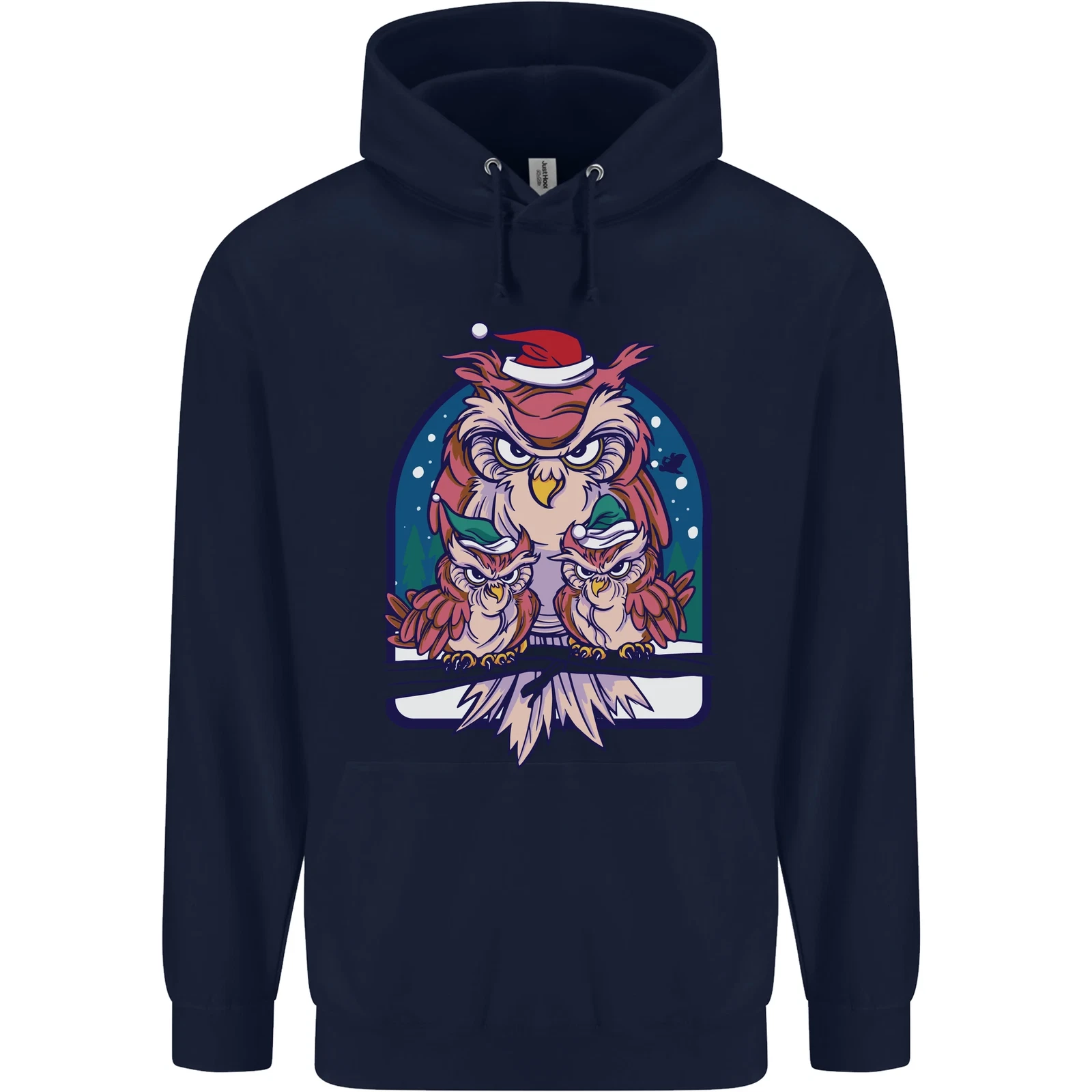 Bah Humbug Grumpy Christmas Owls Men's Hoodie