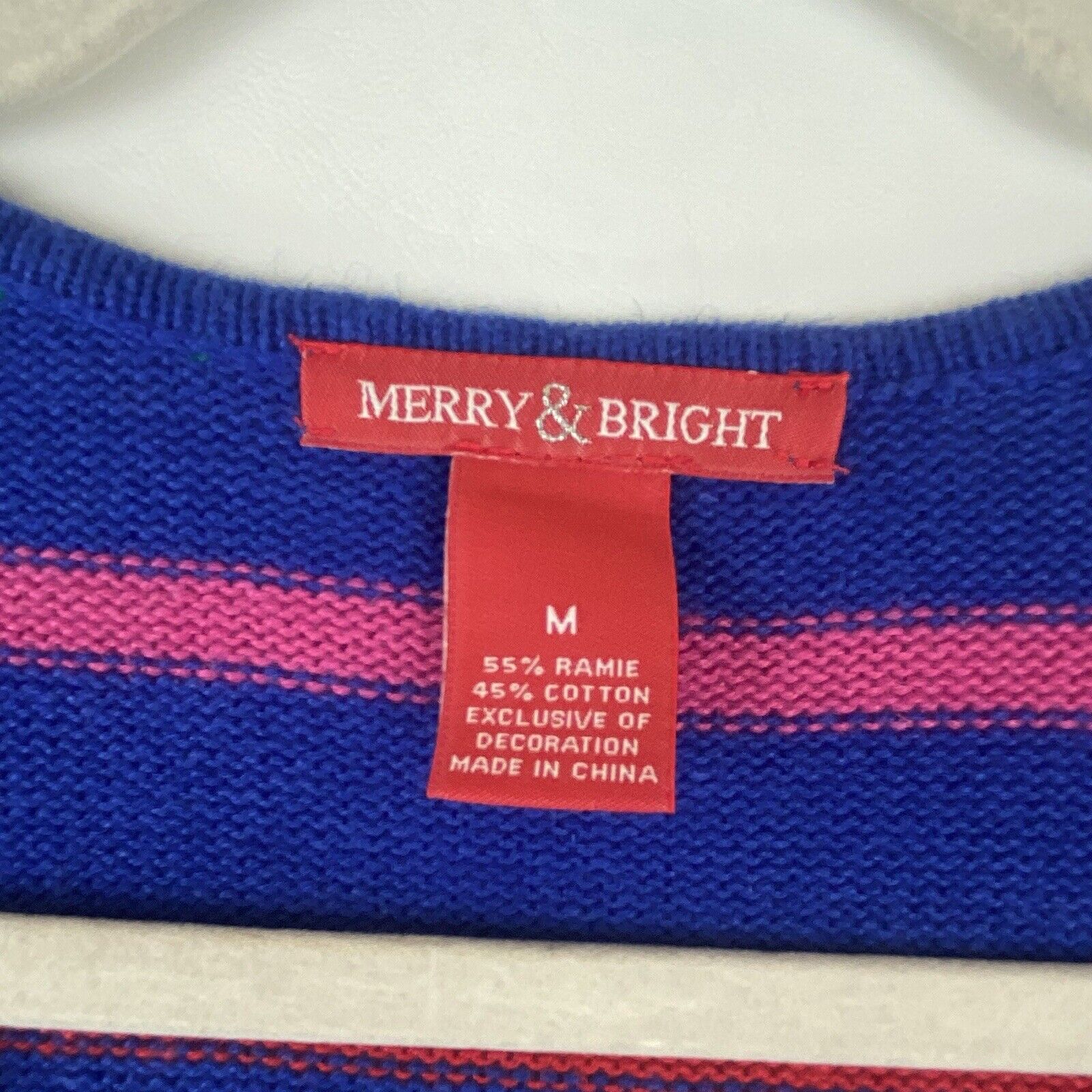 Merry & Bright Sweater Vest Medium Beaded Embroid… - image 6