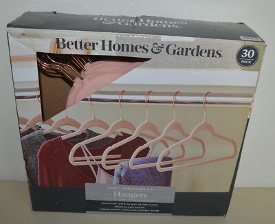 Better Homes & Gardens Velvet Non-Slip Adult Clothing Hangers Blush - Box of 30