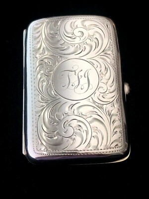 1940 cigarette case Vintage Birmingham Sterling Silver Cigarette Case Hallmarked 1940