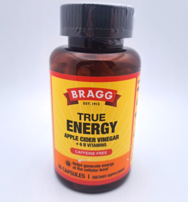 Bragg Apple Cider Vinegar True Energy 90 Capsules 6 B Vitamins   Caffeine Free