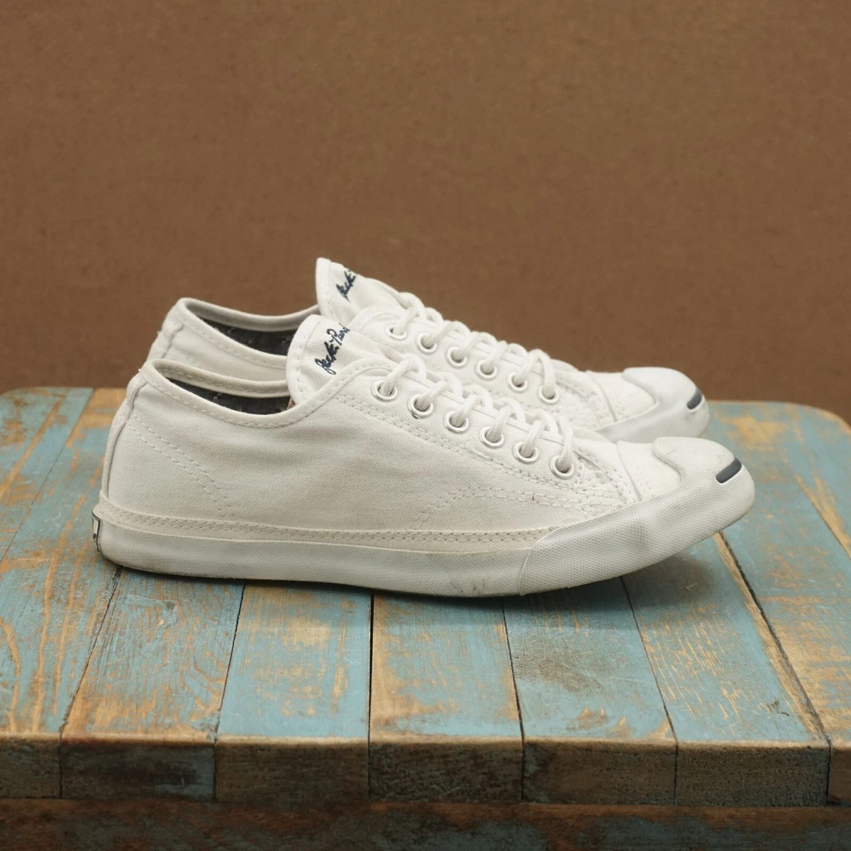 Converse Jack Purcell Womens Sneakers Size 6 White Canvas Low Lace