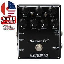 DemonFX Microtube A7K Bass Preamp Pedal 4 BASS Guitar    CA