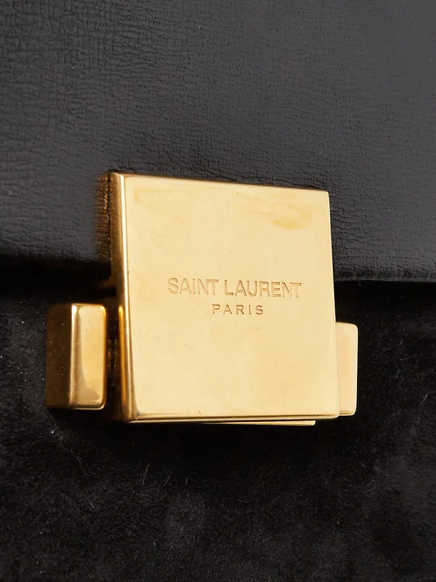 YSL Yves Saint Laurent Borsa a tracolla Bellechasse in pelle nera pelle scamosciata