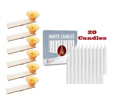 6 pc Replacement Candle Holder German Christmas Pyramid-Windmill-20 White Candle