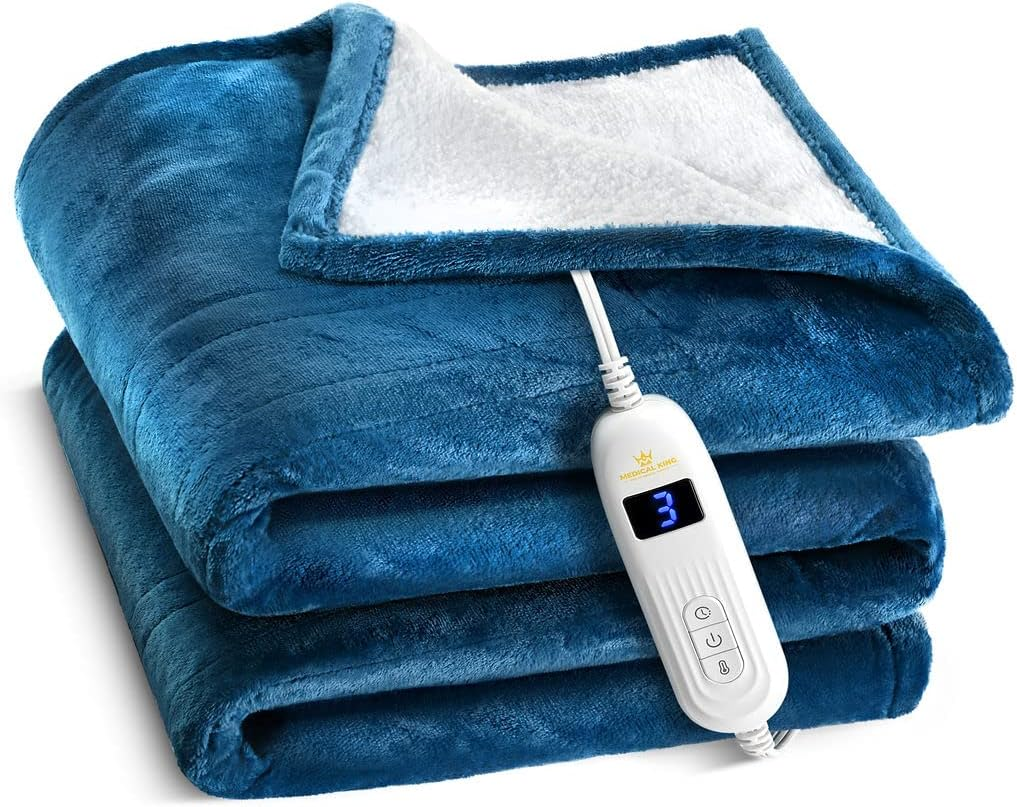 Machine Washable Heated Electric Blanket Soft Comfortable Warmth