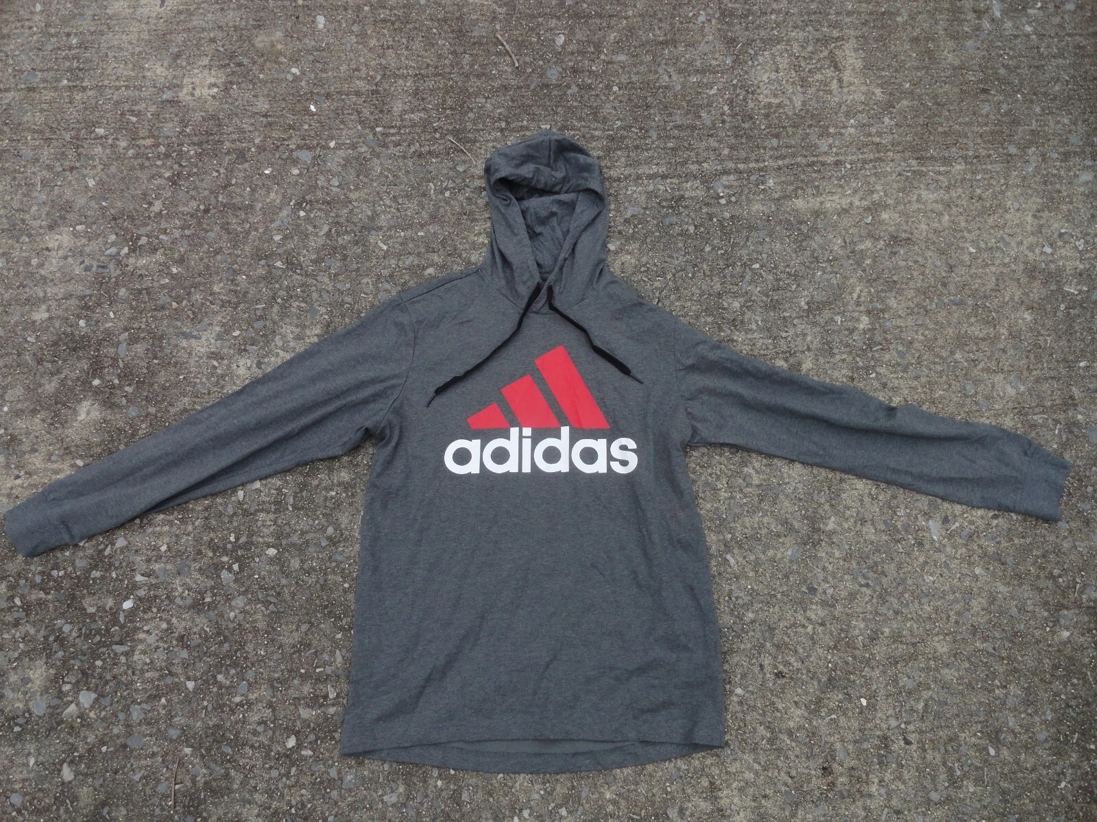Adidas Essentials Logo 3-Stripes Logo Pullover Hoodie Men Medium Gray H12263 NEW