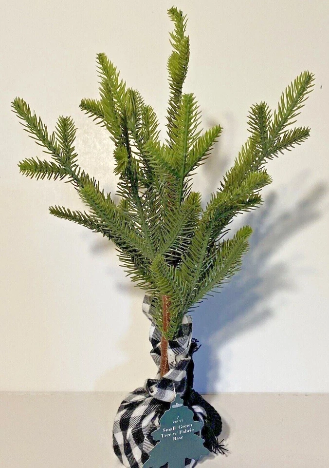 Small Green Tree With Fabric Weighted Base - Box Of 8 Crafts Christmas Decor - Image 4 of 4