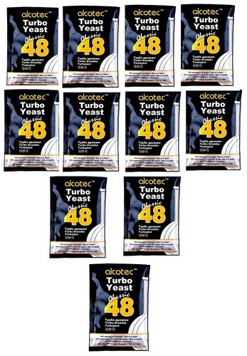 10 + 1 GRATIS 11x TURBOHEFE ALCOTEC CLASSIC 48 TURBO YEAST NEU VON ALCOTEC