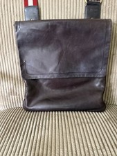 Bally Brown Messenger Bag with Canvas Shoulde...