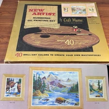 Craft Master Paint by Numbers Oil Paint Set - Mountain Waters 3 Pack - Rare!