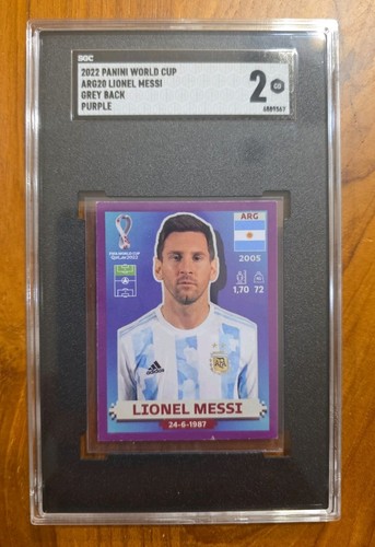 Lionel Messi [Purple] #ARG20 2022 Panini World Cup Qatar Stickers card
