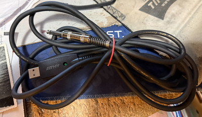 USB Guitar Cable - USB Interface Male to 1/4'' TS Mono Electric Guitar
