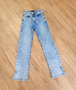 FIT JEANS Women's Blue Acid Wash Skinny Stretch Slim Fit 5-Pocket Jeans S