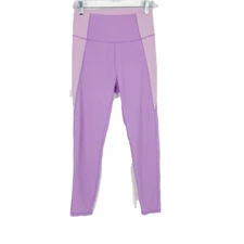 WILO The Label Colorblock Textured Ribbed Athletic Leggings Purple Size Large L
