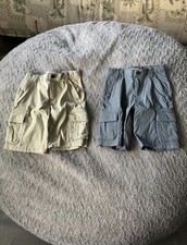 Two-Count Cat Jack Boys Cargo Shorts Beige Gray Size 7