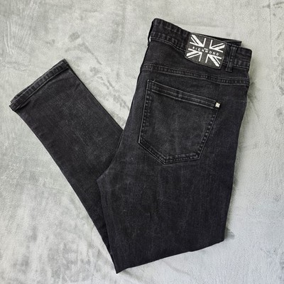 John Richmond Its Only Rock N Roll Jeans Mens W34 L26 Distressed Black Stretch