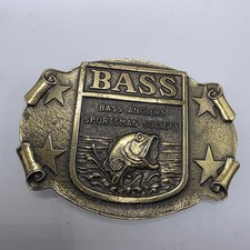Vintage BASS Belt Buckle Bass Anglers Sportsman Society Fish Dad Gift