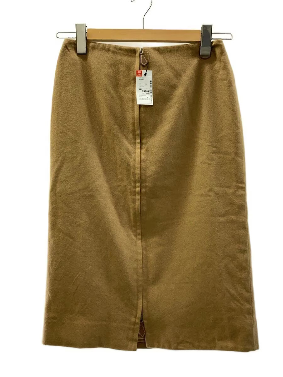 HERMES Margiela-era double-zip skirt, size 36, camel 100cm L