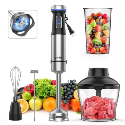 Ganiza Immersion Blender 5 in 1 Hand Blender Max 1000W Heavy Duty Motor, 16 S...