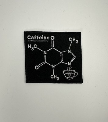 CAFFEINE The Chemical Formula Embroidered Patch 3.50 In x 3.25 In Sew-On/Iron-On