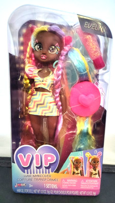 VIP Girls Hair Makeover Evelyn Fashion Doll with 11'' Colorful Long Styling Hair