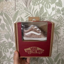 Vans Old Skool Crib Infant Shoes Gold / Sand Glitter Size 2.0