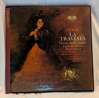 1960 4 LP Set - VERDI LA TRAVIATA Capitol Records Tullio Serafin w Inserts