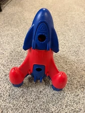 Green Toys Red & Blue Space Rocket Ship 12" Doors Open USA 100% Recycled